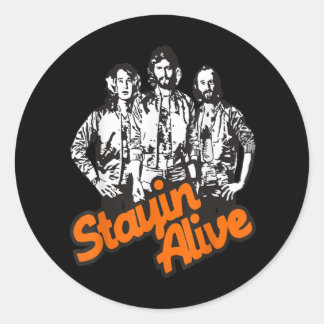 Sticker Rond Stayin Alive Bee Gees Band