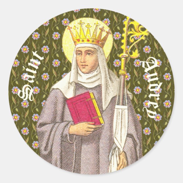 Sticker Rond Ste. Audrey (Etheldreda) (P 003) (Devant)