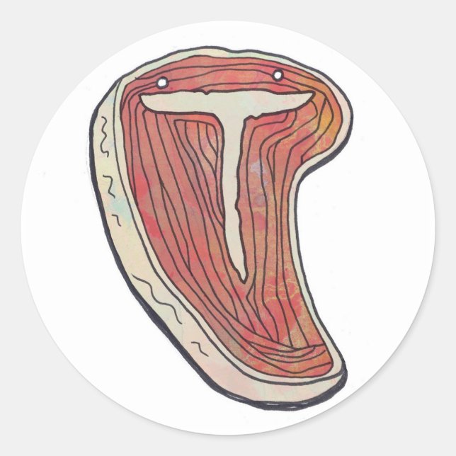 Sticker Rond steak (Devant)