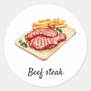 Sticker Rond steak de boeuf sur mesure et fruits Mariage choix 