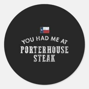 Sticker Rond Steak Porterhouse Rare Moyen Dîner Texas Beef Gr