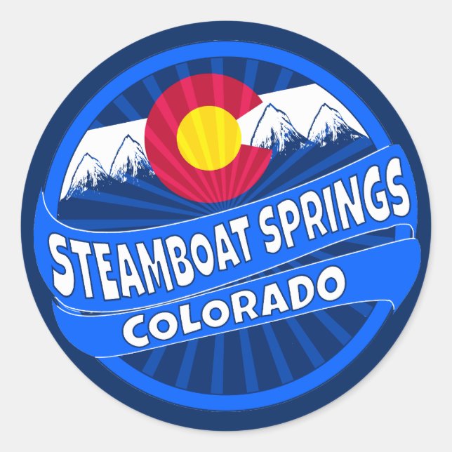 Sticker Rond Steamboat Springs Colorado montagne éclat autocoll (Devant)