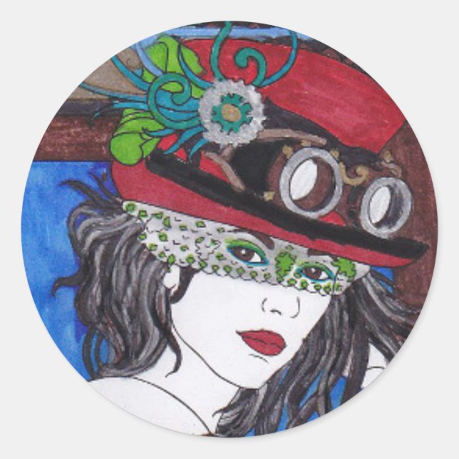 Sticker rond Steampunk 09 (Devant)