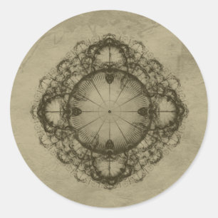 Sticker Rond Steampunk Art de design victorien