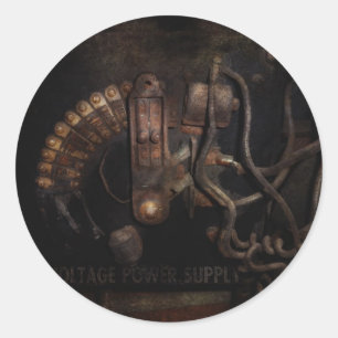 Sticker Rond Steampunk - Électrique - Commutateur rotatif