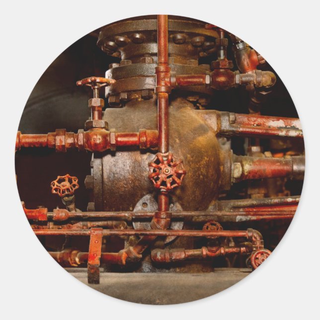 Sticker Rond Steampunk - Rêves creux (Devant)