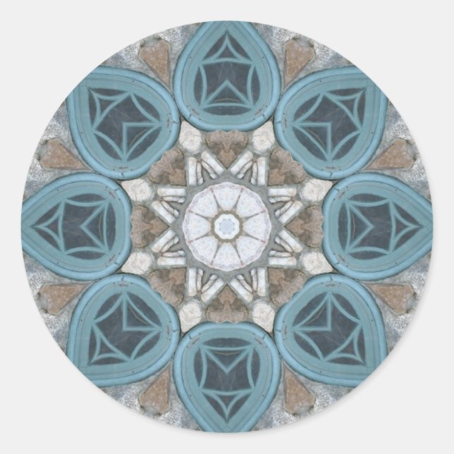 Sticker Rond Steampunk Verdigris Window Mandala (Devant)