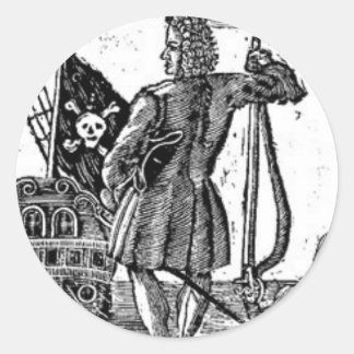 Sticker Rond Stede Bonnet Portrait Pirate