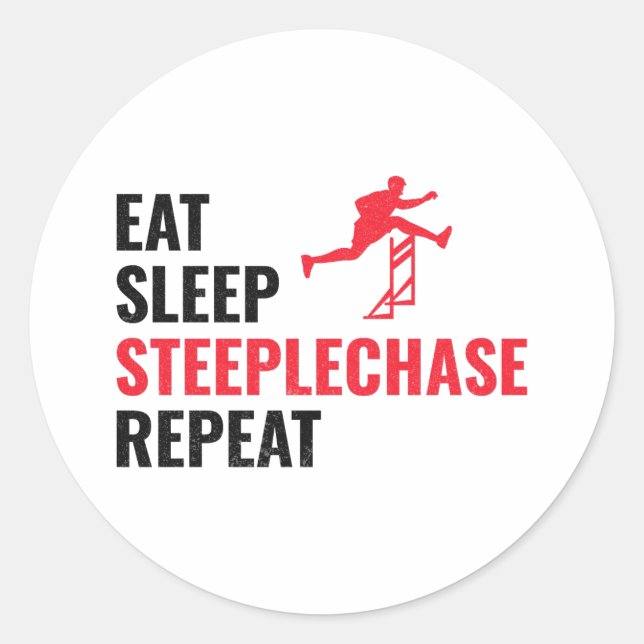 Sticker Rond Steeplechase Race Steeplechaser Track and Field (Devant)