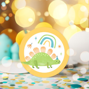 Sticker Rond Stegosaurus Dinosaur fête d'anniversaire Faveurs