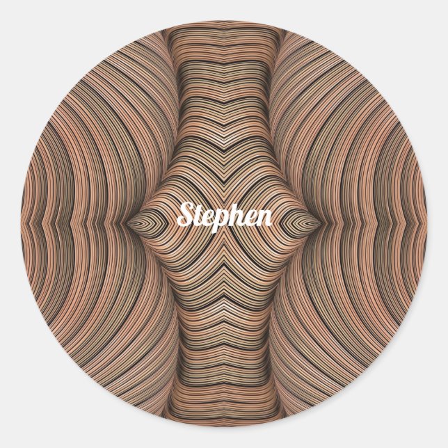 Sticker Rond STEPHEN ~ Jolies nuances de fractal Brown ~ (Devant)