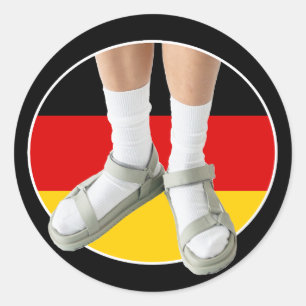 Sticker Rond Stéréotypes de German Fashion Taste White Sock San