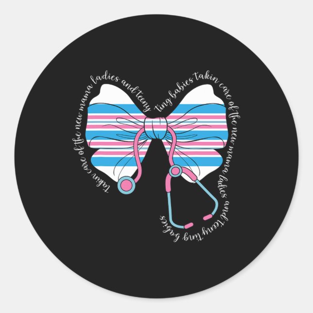Sticker Rond Stethoscope Coquette Bow Ba2 (Devant)