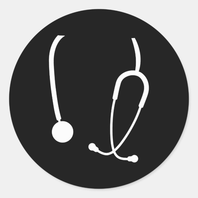 Sticker Rond Stethoscope Infirmière Docteur Funny Infirmière (Devant)