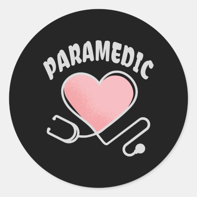 Sticker Rond Stethoscope paramétrique avec coeur (Devant)