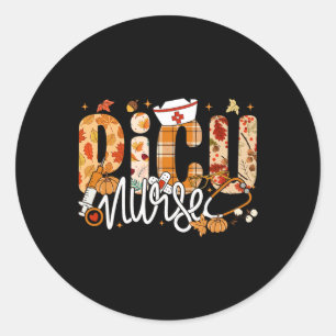 Sticker Rond Stethoscope Picu Infirmière Automne Yall Feuilles