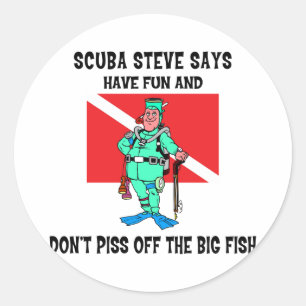 Sticker Rond Steve SCUBA