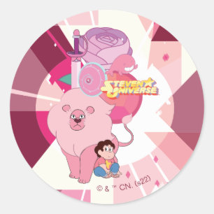 Sticker Rond Steven Universe   Héritage du quartz Rose
