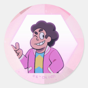 Sticker Rond Steven Universe   Portrait diamant rose