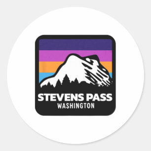 Sticker Rond Stevens P Washington Mountain Ski Snowboard