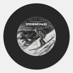 Sticker Rond Stevens P Washington Ski Ski alpin Skieur _3