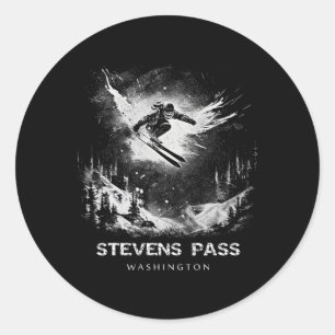 Sticker Rond Stevens P Washington Ski Ski Skieur