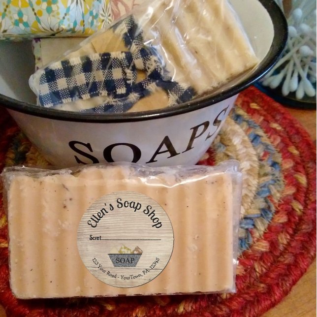 Sticker Rond Stick à odeur de savon de style champêtre (Créateur téléchargé)