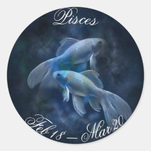 Sticker Rond Stick astrologique Zodiac Horoscope Pisces