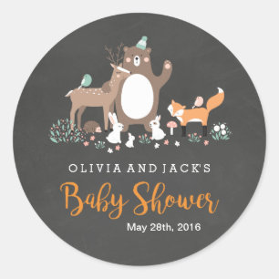Sticker Rond Stick Baby shower en bois mignon