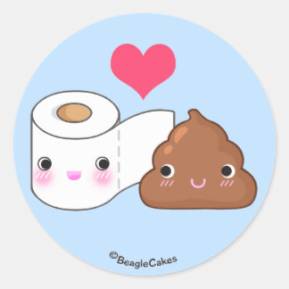 Sticker Rond Stick BFF Cute Toilette & Poop