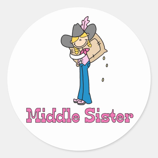 Sticker Rond Stick Cowgirl Middle Sister (Devant)