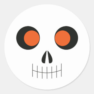 Sticker Rond Stick crâne d'Halloween mignon pour Socket Pop