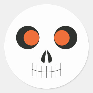 Sticker Rond Stick crâne d'Halloween mignon pour Socket Pop