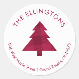 Sticker Rond Stick d'adresse de retour de l'arbre de Noël utili
