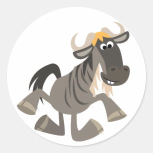 Sticker Rond Stick Dancing Dancing Wildebeest