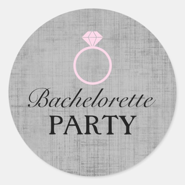 Sticker Rond Stick de Bachelorette de Design à anneaux rose et  (Devant)