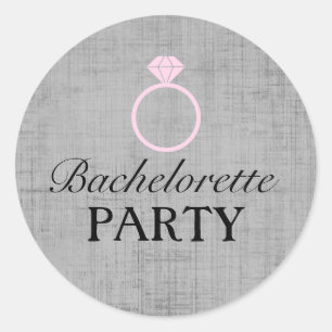 Sticker Rond Stick de Bachelorette de Design à anneaux rose et 