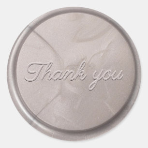 Sticker Rond Stick de cire gris perle initial Monogramme