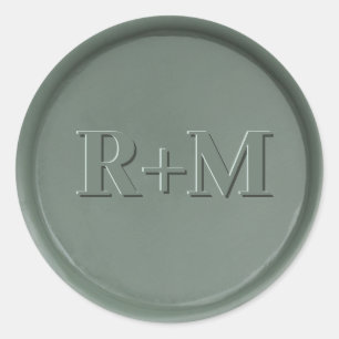 Sticker Rond Stick de cire noire Monogramme initial