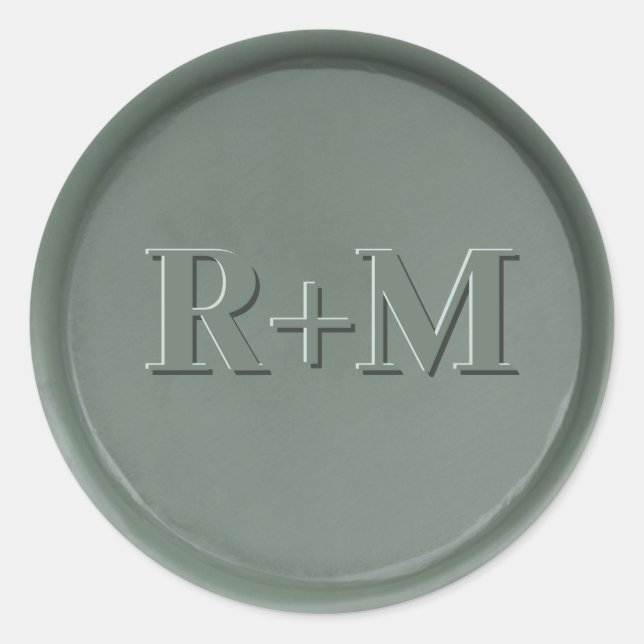 Sticker Rond Stick de cire noire Monogramme initial (Devant)