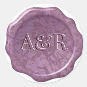 Sticker Rond Stick de cire rose monogramme,