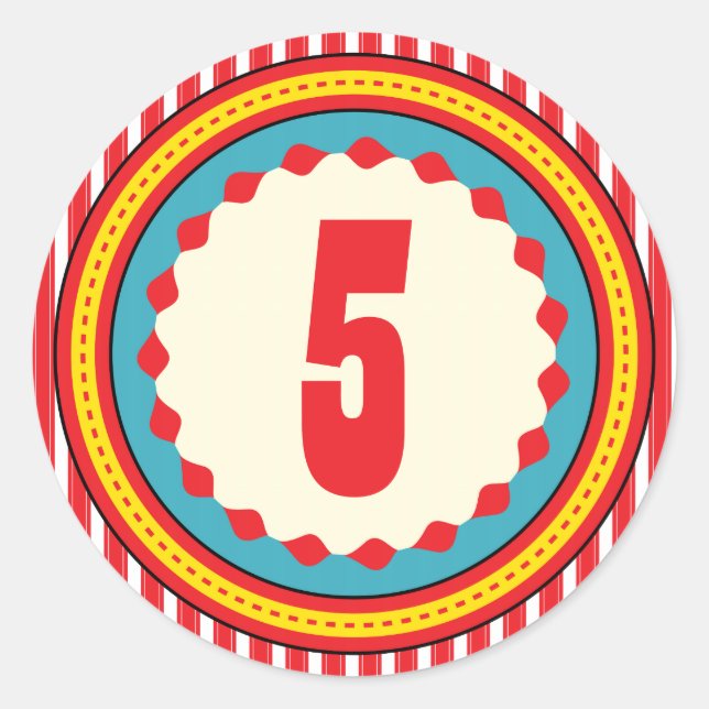 Sticker Rond Stick de fête d'anniversaire du Carnaval du cirque (Devant)