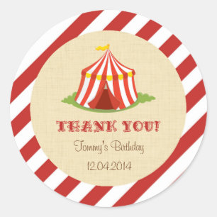 Sticker Rond Stick de la fête d'anniversaire du cirque