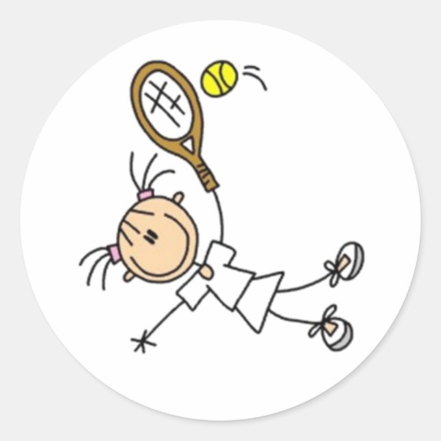 Sticker Rond Stick du joueur de tennis Figure balle de tennis & (Devant)