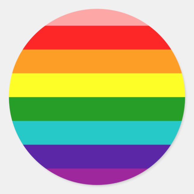 Sticker Rond Stick du premier Gay pride arc-en-ciel (Devant)