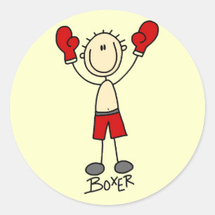 Sticker Rond Stick Figure Boxing T-shirts et cadeaux