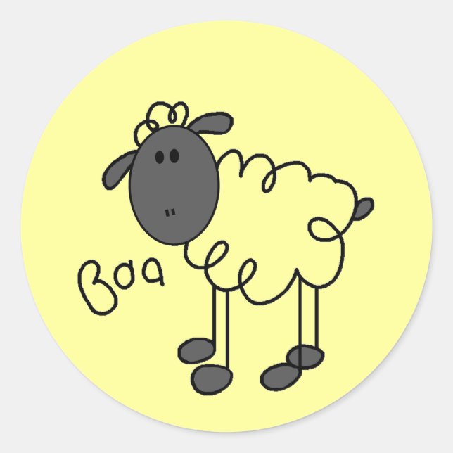 Sticker Rond Stick Figure Cheep Tshirts et cadeaux (Devant)