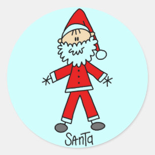 Sticker Rond Stick Figure Santa Claus Tshirts et cadeaux