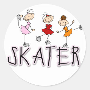 Sticker Rond Stick Figure Skater Tshirts et cadeaux
