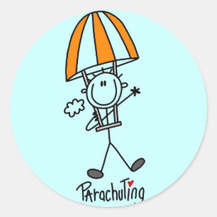 Sticker Rond Stick Figure T-shirts et cadeaux de parachutisme